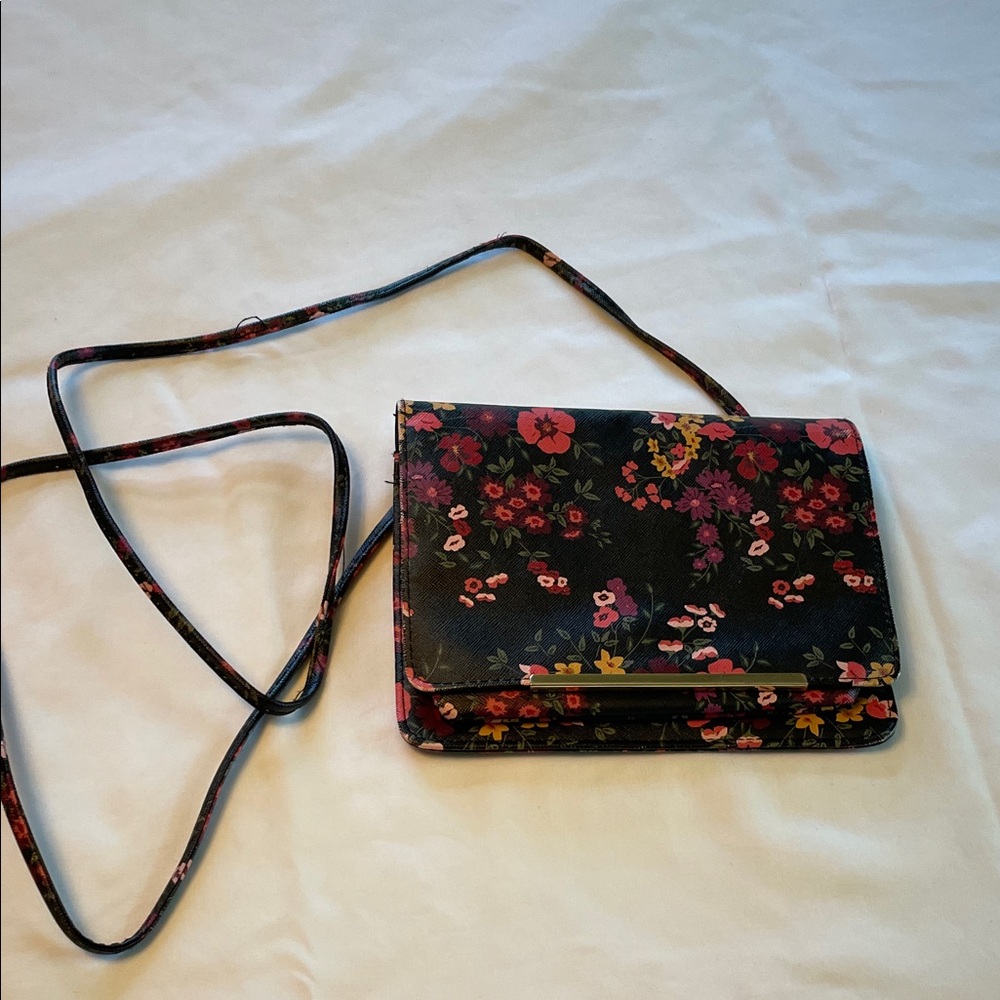 Floral Black Crossbody Bag